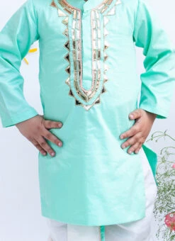 Aqua Green Dhoti Kurta Pyjama