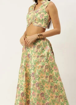 Skirt From Beige Art Silk Jacquard Co Ords Set After Six Wear