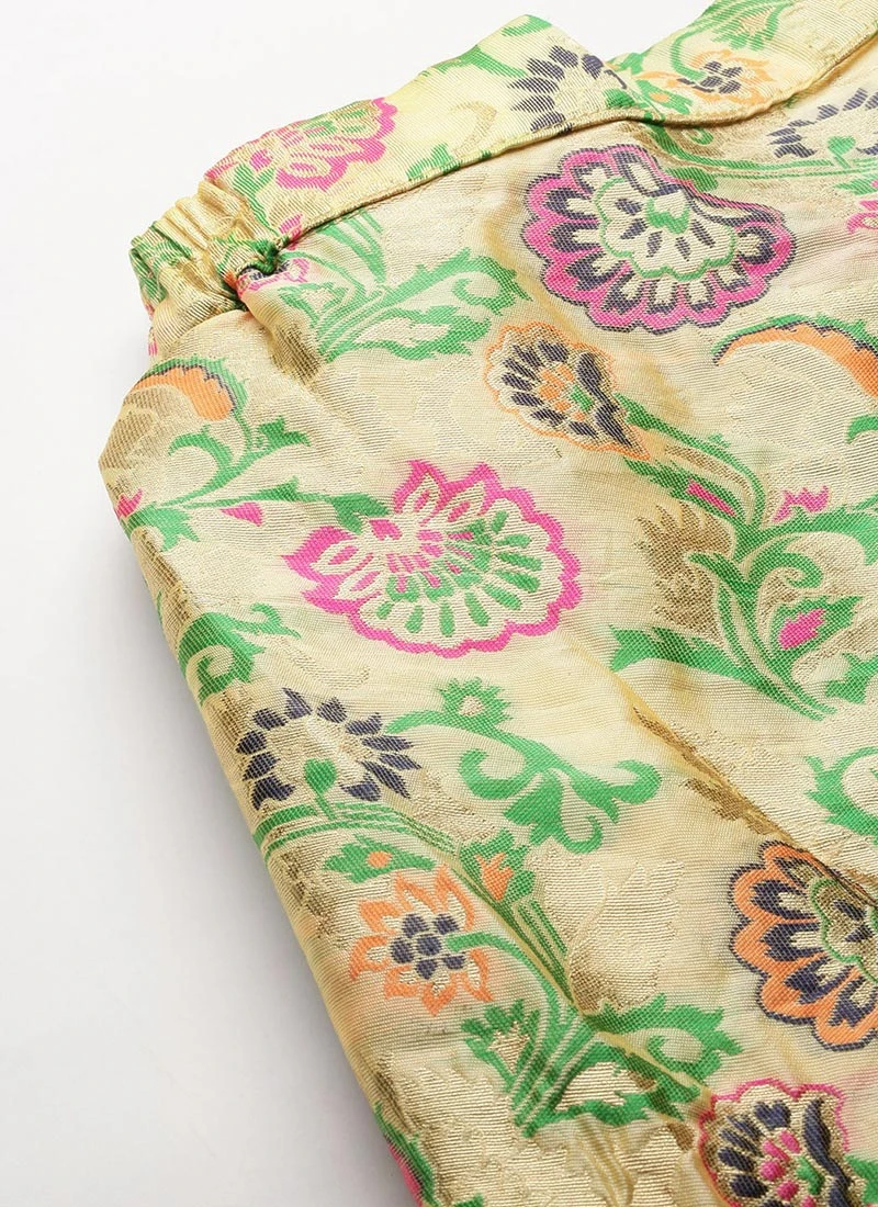 Skirt From Beige Art Silk Jacquard Co Ords Set After Six Wear 7 Skirt From Beige Art Silk Jacquard Co Ords Set After Six Wear - Image 7