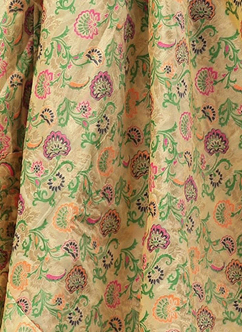 Skirt From Beige Art Silk Jacquard Co Ords Set After Six Wear 8 Skirt From Beige Art Silk Jacquard Co Ords Set After Six Wear - Image 8