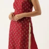 Beige N Maroon Printed Halter Neck Kurta Set Festive Wear