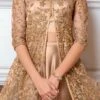 Beige Net Anarkali Suit Party Wear Party Wear