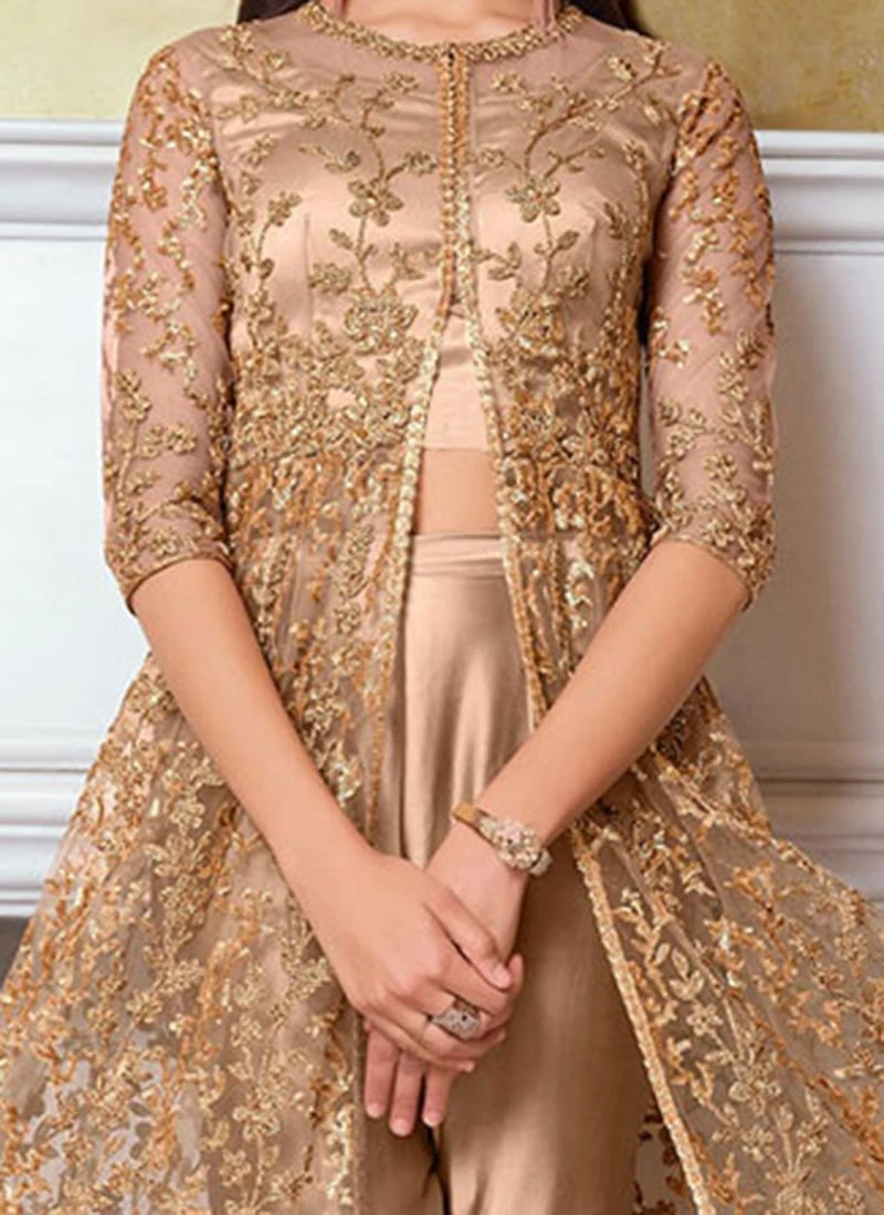 Beige Net Anarkali Suit Party Wear Party Wear 1 Beige Net Anarkali Suit Party Wear Party Wear