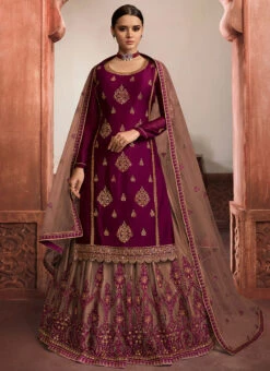 Beige Net Long Choli A Line Lehenga Party Wear 6 Beige Net Long Choli A Line Lehenga Party Wear -C Bazaar Shop Beige Net Long Choli A Line Lehenga GHSCCL6108 u