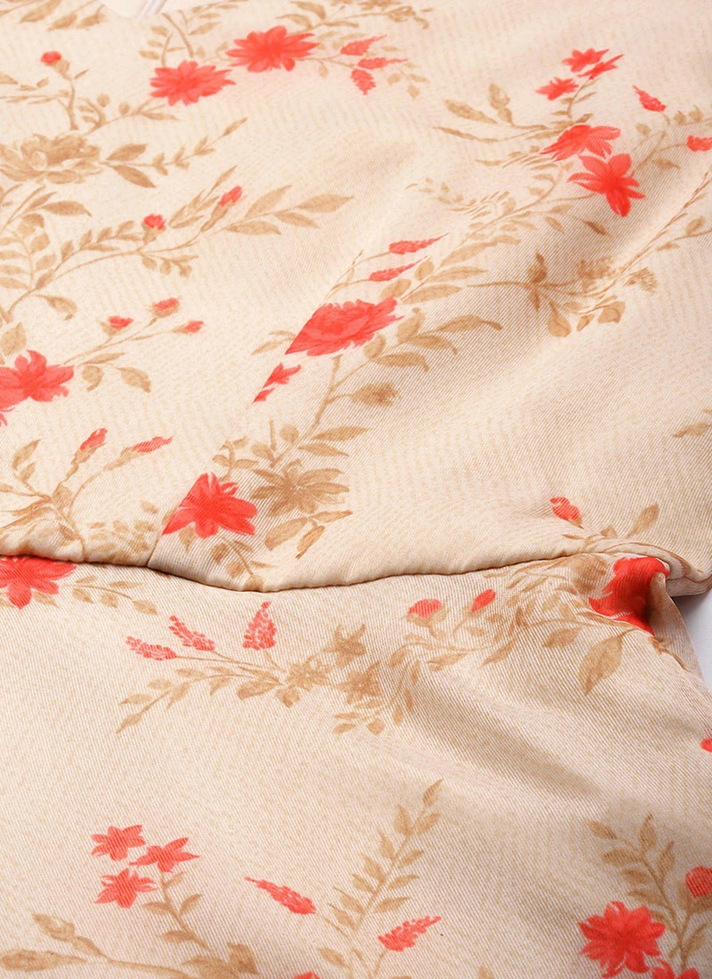 Beige Organza Ruffle Dress Party Wear 5 Beige Organza Ruffle Dress Party Wear - Image 5