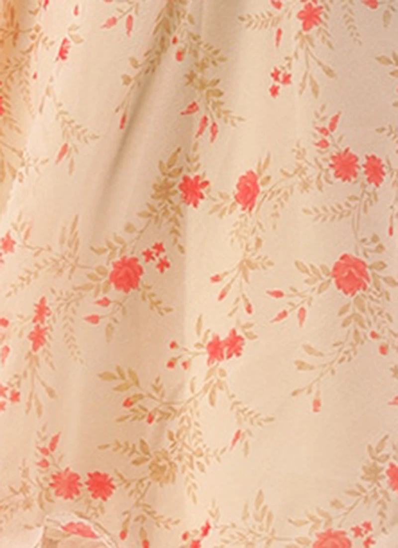 Beige Organza Ruffle Dress Party Wear 8 Beige Organza Ruffle Dress Party Wear - Image 8