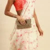 Beige Printed Organza Saree After Six Wear