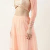 Skirt From Beige Sequins Embroidered Tiered Lehenga Set After Six Wear