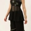 Top From Black Chinon Embroidered N Sequins Gharara Set After Six Wear