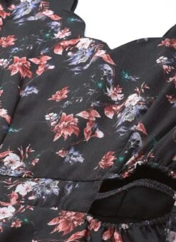 Black Chinon Side Cut Out Dress After Six Wear -C Bazaar Shop Black Chinon Side Cut Out Dress DRBS02308941 rrc1