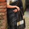 Black Color Banglori Raw Silk Weaving With Tassels In Pallu Festive Wear