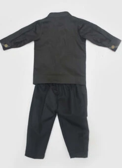 Black Cotton Silk Embroidered Boys Kurta Pyjama -C Bazaar Shop Black Cotton Silk Embroidered Boys Kurta Pyjama KDBDFK2206 b