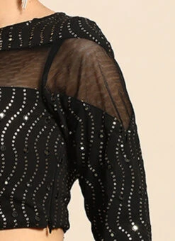 Black Embroidered Blouse Festive Wear -C Bazaar Shop Black Embroidered Blouse BLBS02305178 rrc3