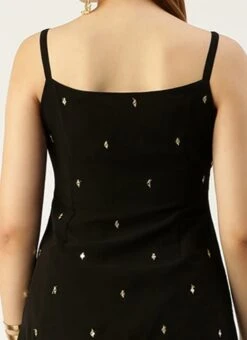 Bottom From Black Embroidered Georgette Gharara Set After Six Wear -C Bazaar Shop Black Embroidered Georgette Gharara Set IWBS02301100 rrc2 1