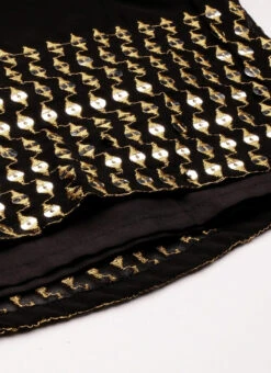 Top From Black Embroidered Georgette Gharara Set After Six Wear -C Bazaar Shop Black Embroidered Georgette Gharara Set IWBS02301100 rrc4