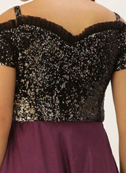 Black Embroidered Off Shoulder Gown Party Wear -C Bazaar Shop Black Embroidered Off Shoulder Gown IWBS02008792 rrc2