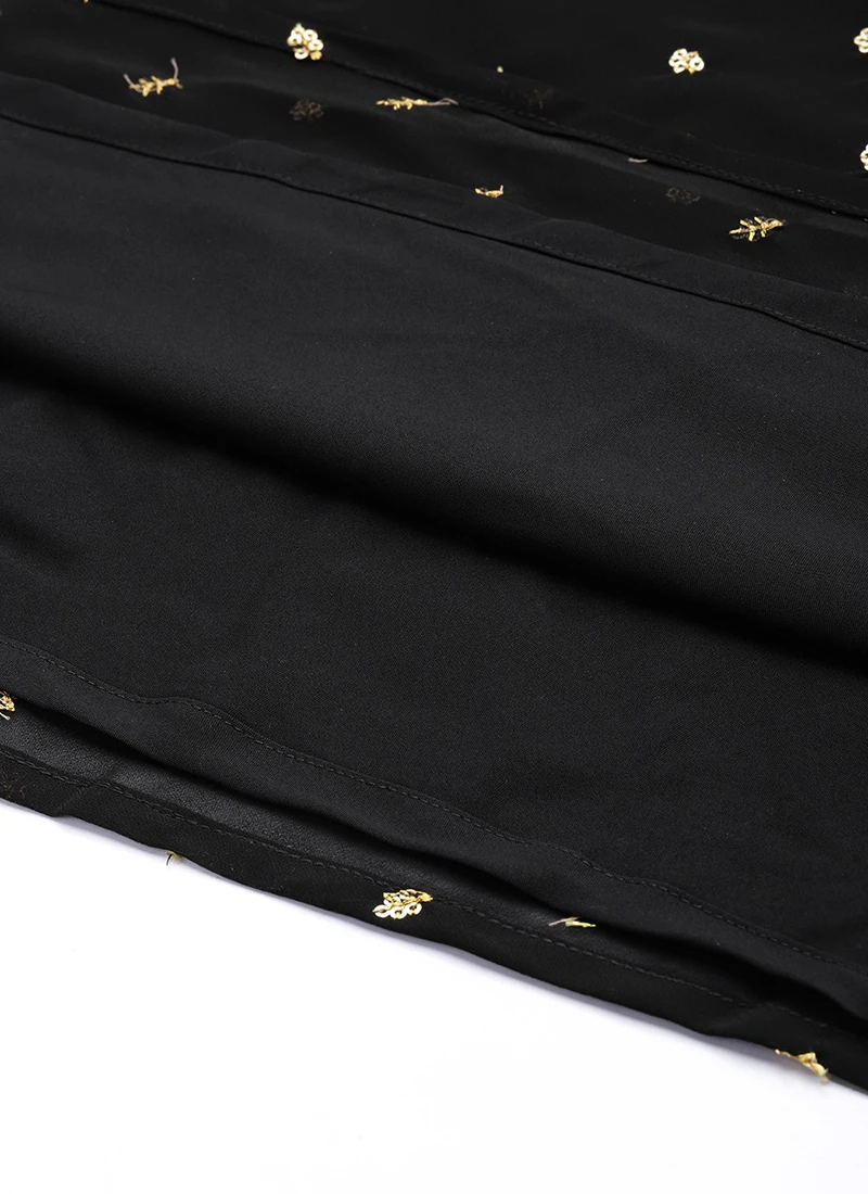 Black Embroidered One Shoulder Style Gown Party Wear 7 Black Embroidered One Shoulder Style Gown Party Wear - Image 7