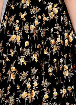 Black Embroidered Velvet Skirt -C Bazaar Shop Black Embroidered Velvet Skirt WBBS02306482 rrc2