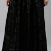 Black Foil Printed Rayon Skirt Festive Wear