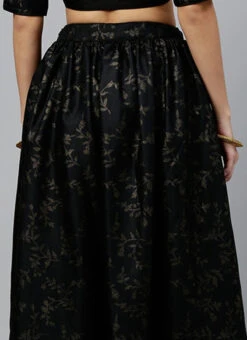 Black Foil Printed Rayon Skirt Festive Wear -C Bazaar Shop Black Foil Printed Rayon Skirt WBBS02307586 rrc2