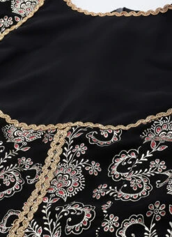 Black Foli Print Georgette Kurti Set Festive Wear -C Bazaar Shop Black Foli Print Georgette Kurti Set KSBS02302551 rrc1