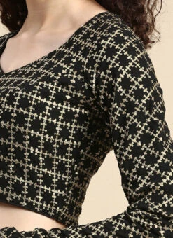 Black Georgette Embroidered Blouse Festive Wear 14 Black Georgette Embroidered Blouse Festive Wear -C Bazaar Shop Black Georgette Embroidered Blouse BLBS02303867 rrc3