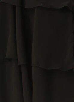 Black Georgette Embroidered Layered Dress Party Wear -C Bazaar Shop Black Georgette Embroidered Layered Dress DRBS02305155 rrc4