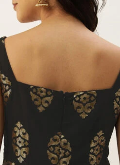 Black Georgette Sequins Jumpsuit Festive Wear -C Bazaar Shop Black Georgette Sequins Jumpsuit DRBS02306303 rrc2