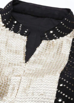 Dupatta From Black Georgette Sequins Narrow Straight Pant Suit After Six Wear -C Bazaar Shop Black Georgette Sequins Narrow Straight Pant Suit SLBS02211248 rrc1