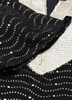 Dupatta From Black Georgette Sequins Narrow Straight Pant Suit After Six Wear -C Bazaar Shop Black Georgette Sequins Narrow Straight Pant Suit SLBS02211248 rrc3