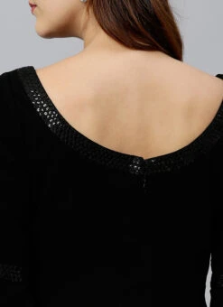 Black Georgette Top Work Wear -C Bazaar Shop Black Georgette Top KRBS02307699 rrc2