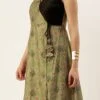 Bottom From Black N Green Printed Art Silk Anarkali Set After Six Wear