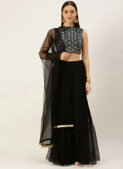 Black N Grey Taffeta Jacquard Lehenga Set Festive Wear Party Wear 10 Black N Grey Taffeta Jacquard Lehenga Set Festive Wear Party Wear -C Bazaar Shop Black N Grey Taffeta Jacquard Lehenga Set GHBS02111108 u