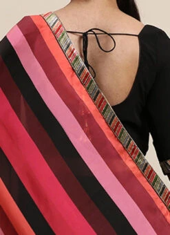 Black N Multicolored Blouse N Saree Set Party Wear -C Bazaar Shop Black N Multicolored Blouse N Saree Set SABS02104231 rrc4