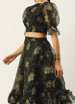 Skirt From Black Organza Printed Co Ords Set After Six Wear