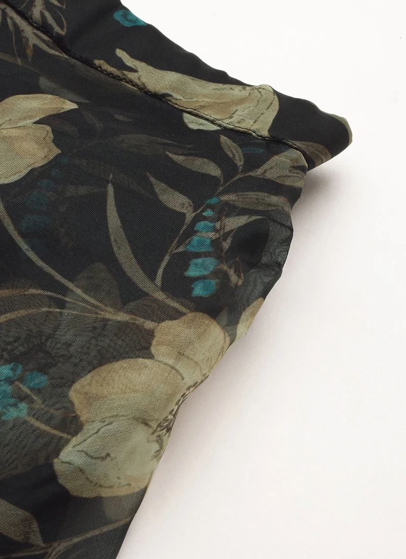 Skirt From Black Organza Printed Co Ords Set After Six Wear 6 Skirt From Black Organza Printed Co Ords Set After Six Wear - Image 6