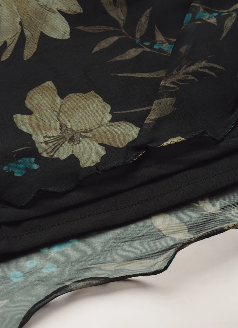 Skirt From Black Organza Printed Co Ords Set After Six Wear 8 Skirt From Black Organza Printed Co Ords Set After Six Wear - Image 8