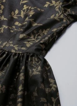 Black Printed Rayon Boat Neck Gown After Six Wear -C Bazaar Shop Black Printed Rayon Boat Neck Gown IWBS01909988 rpsc2