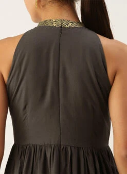 Black Rayon Ankle Length Dress After Six Wear 13 Black Rayon Ankle Length Dress After Six Wear -C Bazaar Shop Black Rayon Ankle Length Dress DRBS02108639 rrc2