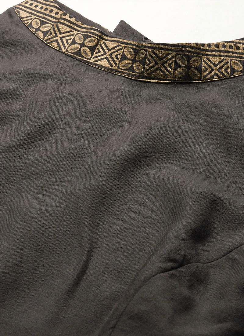 Black Rayon Ankle Length Dress After Six Wear 7 Black Rayon Ankle Length Dress After Six Wear - Image 7