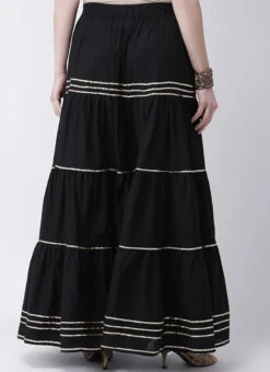 Black Rayon Flared Plazoo Pant Work Wear -C Bazaar Shop Black Rayon Flared Plazoo Pant WBDMF1114BK b