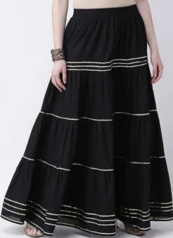 Black Rayon Flared Plazoo Pant Work Wear -C Bazaar Shop Black Rayon Flared Plazoo Pant WBDMF1114BK u