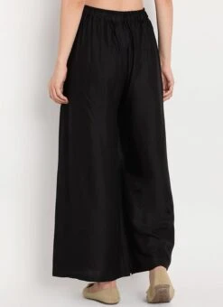Black Rayon Palazzo Pant Work Wear -C Bazaar Shop Black Rayon Palazzo Suit WBDMF638 b