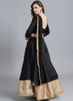 Black Sequins Embroidered Lehenga Set Party Wear