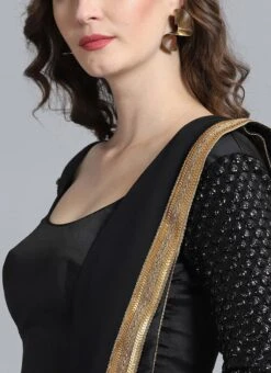 Black Sequins Embroidered Lehenga Set Party Wear -C Bazaar Shop Black Sequins Embroidered Lehenga Set GHBS1806842 rrc1