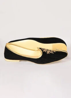 Black Silk Hand Work Mojri -C Bazaar Shop Black Silk Hand Work Mojri MFWMRG27 b
