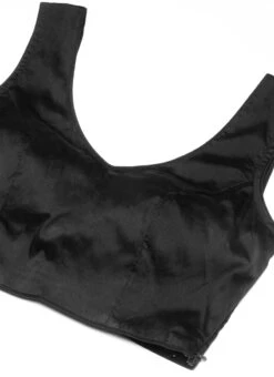 Black Taffeta Blouse Work Wear -C Bazaar Shop Black Taffeta Blouse BLBS02206122 rrc1