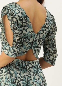 Blue Art Silk Digital Printed Dress After Six Wear Festive Wear -C Bazaar Shop Blue Art Silk Digital Printed Dress DRBS02210921 rrc2