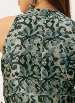 Blue Art Silk Digital Printed Halter Neck Dress Festive Wear 13 Blue Art Silk Digital Printed Halter Neck Dress Festive Wear -C Bazaar Shop Blue Art Silk Digital Printed Halter Neck Dress DRBS02210995 rrc2