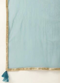 Top From Blue Art Silk Halter Neck Sharara Suit After Six Wear -C Bazaar Shop Blue Art Silk Halter Neck Sharara Suit SLBS02305247 rrc4 2